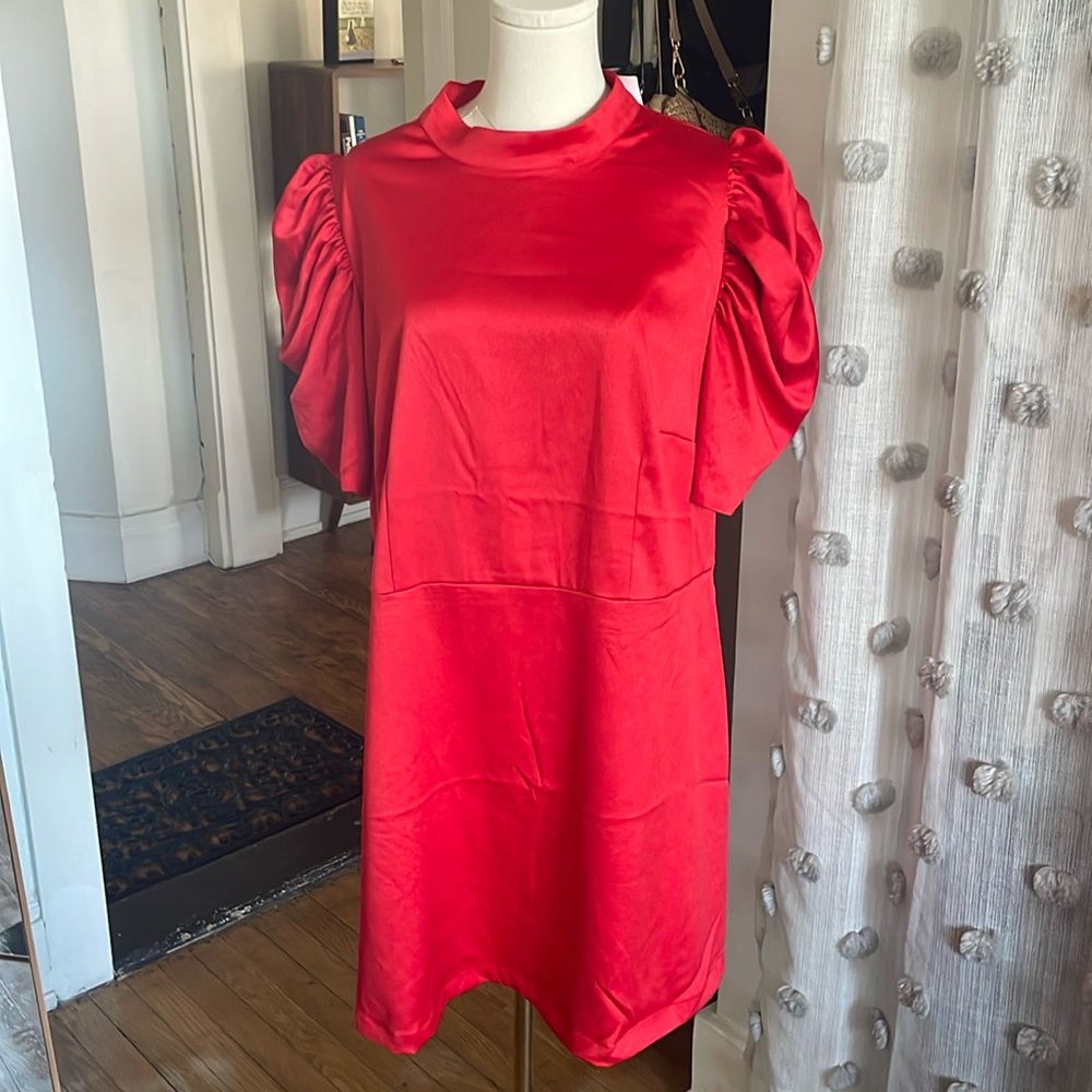 GORGEOUS H&M Red Puffy Sleeve A-Line Party Dress! NWT